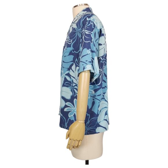 Hilo Hattie Hawaiian Short Sleeve Shirt Blue Sz Medium - Picture 2 of 9